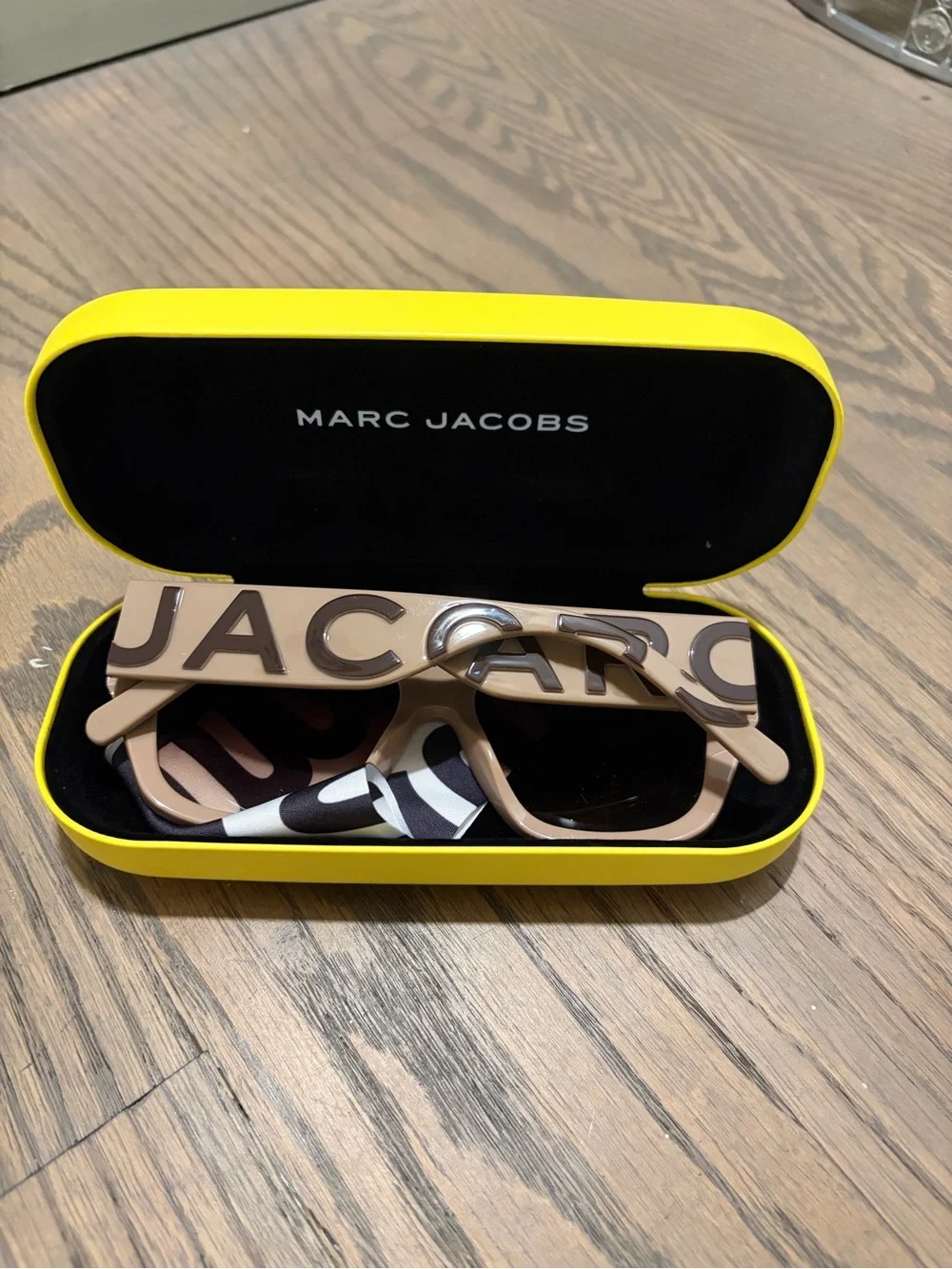 Marc Jacobs Beige Square Women’s Sunglasses with Brown Lenses